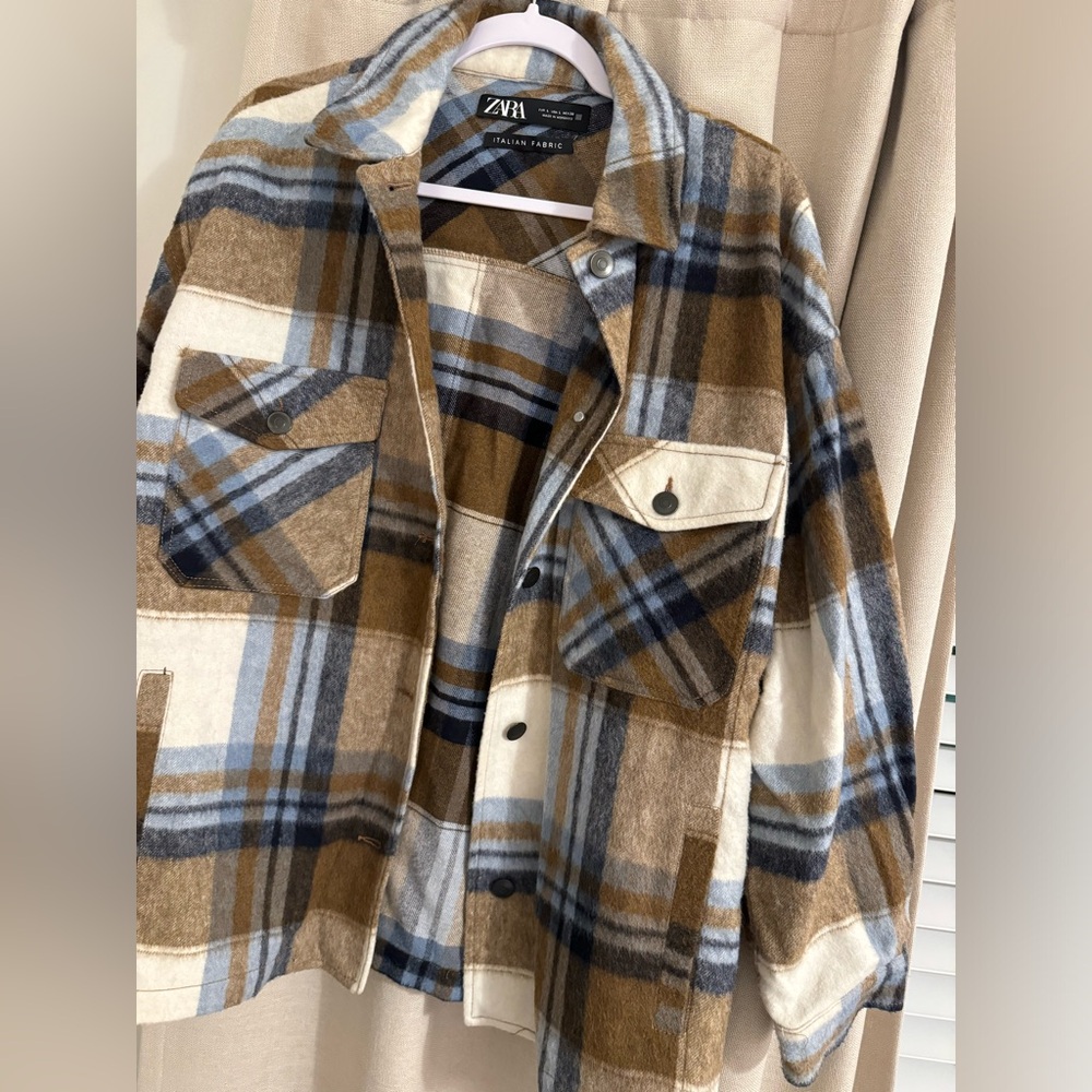 Zara Italian Fabric Flannel Shacket